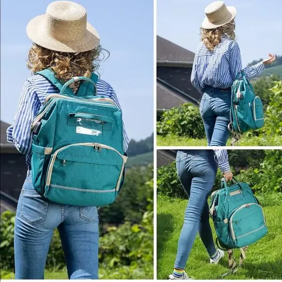 Baby backpack Auto Foldable Crib, USB Charging Port and Shade Cloth - Picture 2 of 8